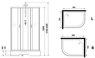 Душевая кабина Niagara NG-33974-14RBKT 90x70см серебро/матовое